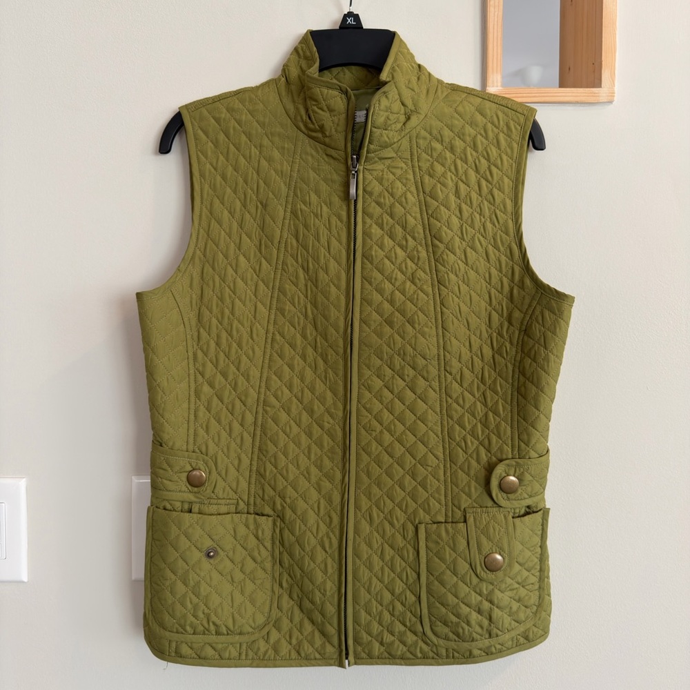 Charter Club Quilted Light Green Vest